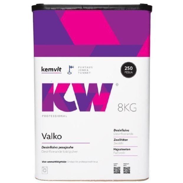 KW Valko -desinfioiva pyykinpesujauhe 8KG